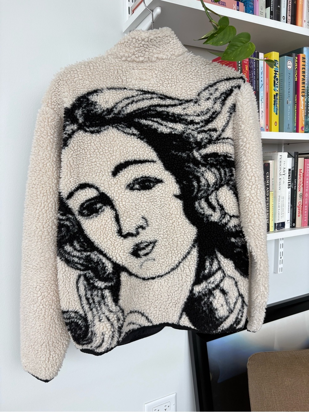 Stussy Cream and Black Fleece Jacket with Venus Face